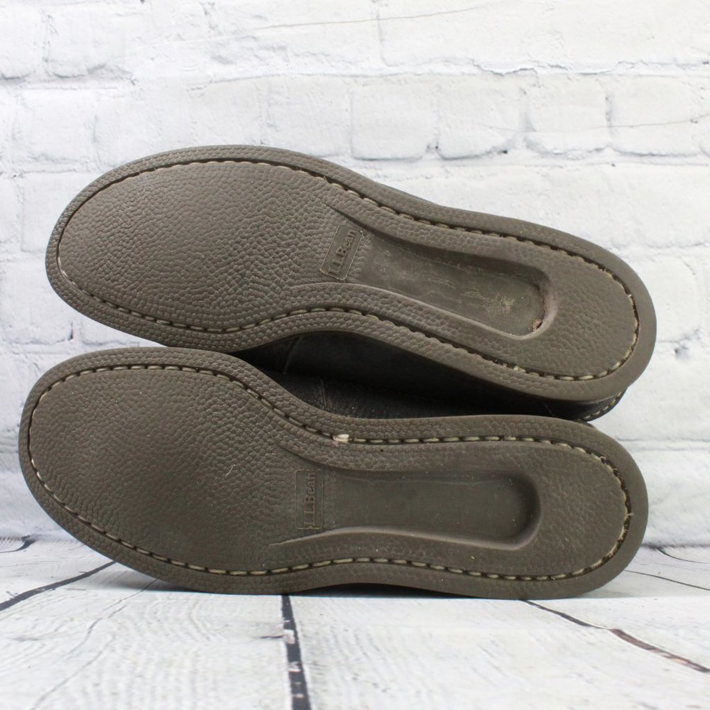 LL Bean Black Leather Lace-up Moc Toe Chukka Boots Size 7.5 M - Picture 9 of 9